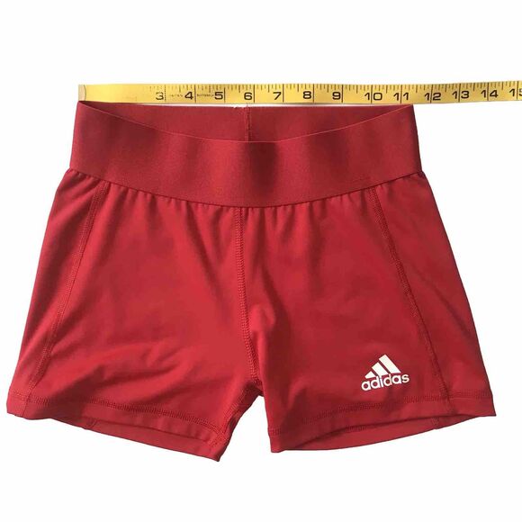 ADIDAS AEROREADY Women Compression Bike Spandex Booty Gym Shorts S Red TechFit - Picture 7 of 10